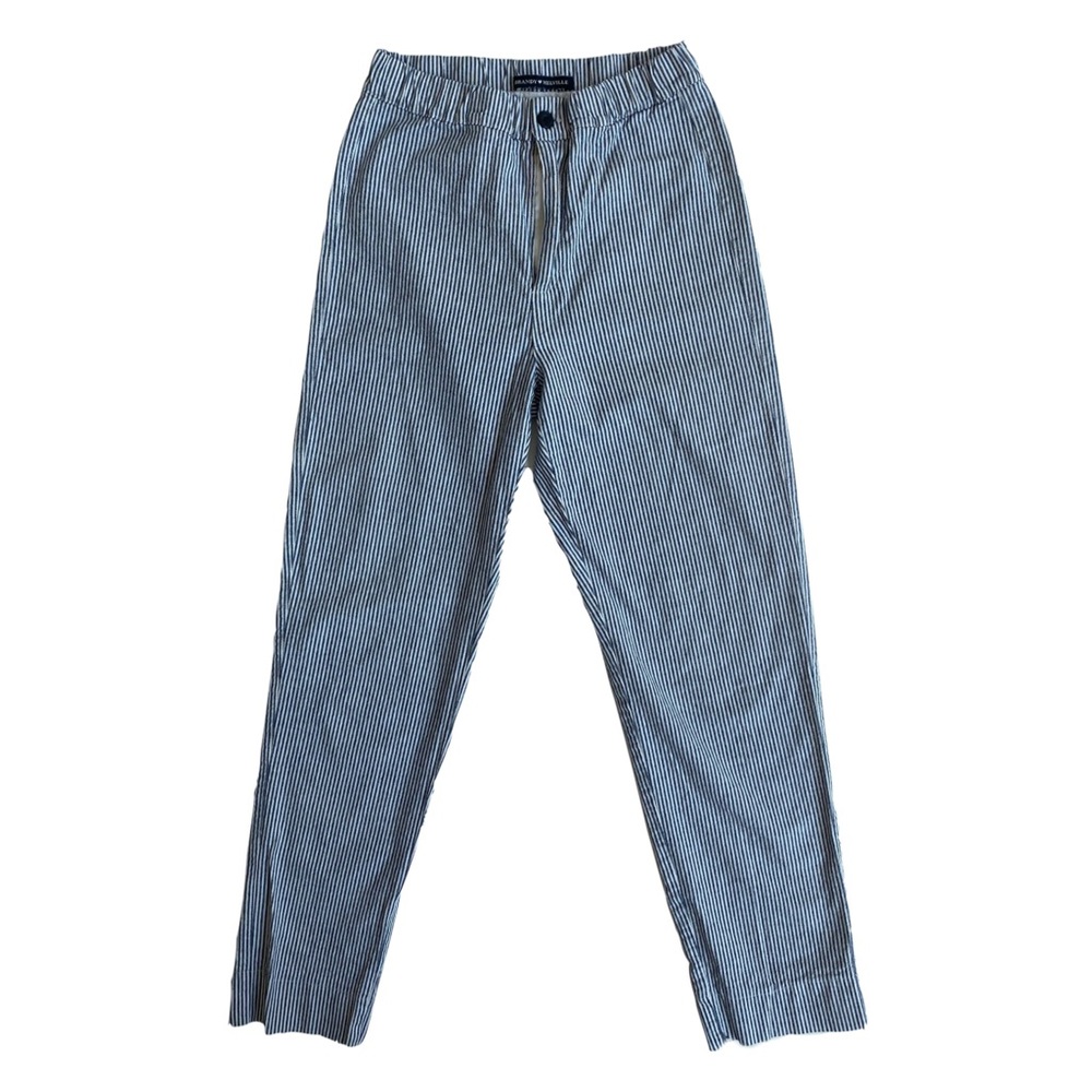 Brandy Melville Navy Blue and White Stripe Pants